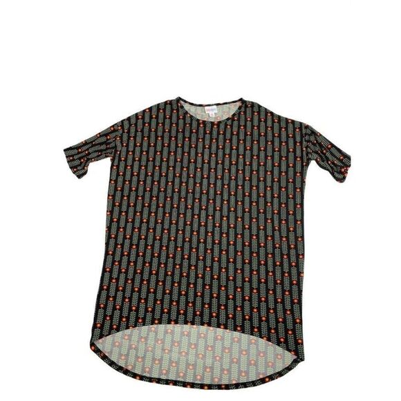 LuLaRoe‎ Irma Top Black Green Floral Slinky XS - Picture 3 of 6